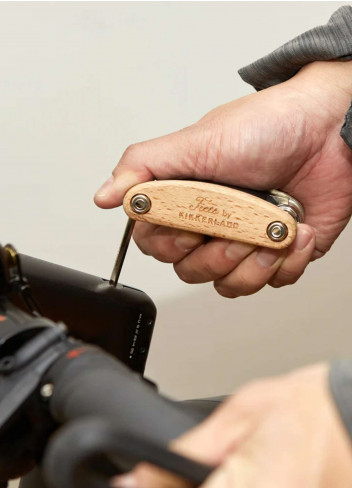 16 in 1 wood finish bicycle tool kit - Kikkerland