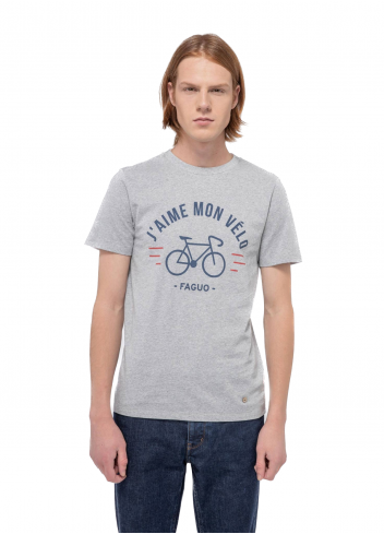 T-Shirt col rond J'aime mon vélo - Faguo