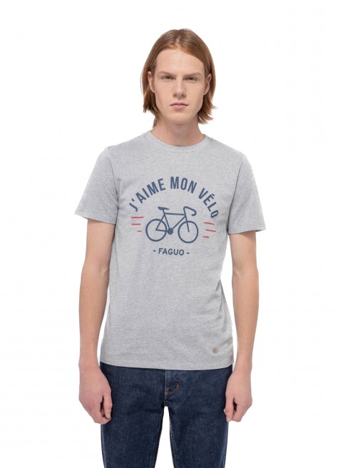 T-Shirt col rond J'aime mon vélo - Faguo