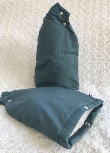 Waterproof lined bike sleeves made in France - Vert thym