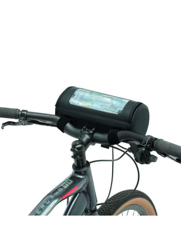 Waterproof handlebar bag with smartphone pocket