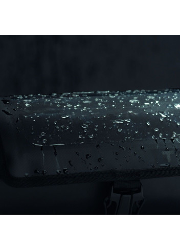 Waterproof handlebar bag with smartphone pocket