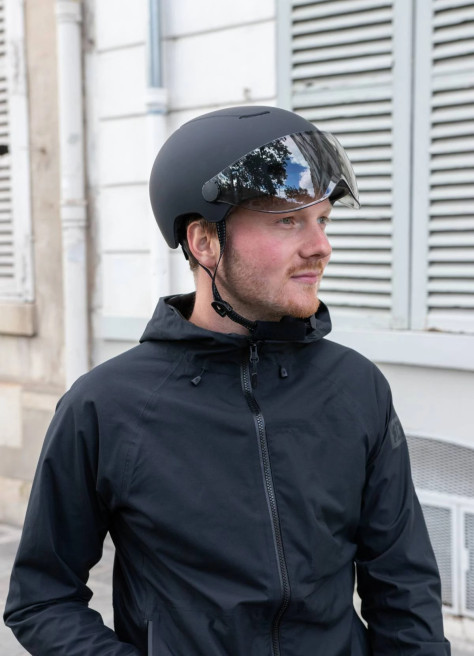 Casque vélo visière et clignotants - Cosmo