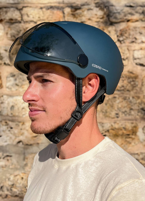 Casque vélo visière et clignotants - Cosmo