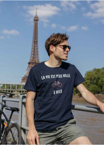 T-Shirt vélo La vie est plus belle à vélo - JE SUIS A VELO