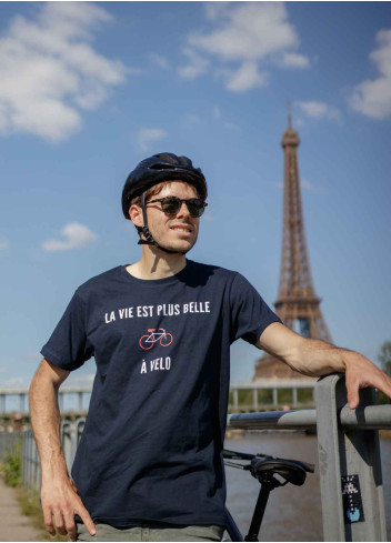 T-Shirt vélo La vie est plus belle à vélo - JE SUIS A VELO