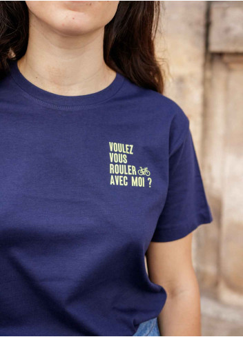 T-Shirt vélo Voulez-vous roulez avec moi - JE SUIS A VELO