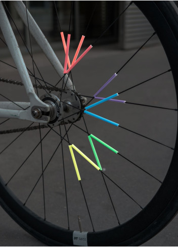 Réflecteurs de rayons vélo fluo - JE SUIS À VÉLO