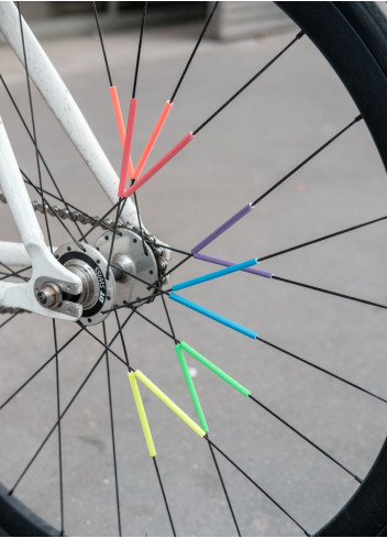 Réflecteurs de rayons vélo fluo - JE SUIS À VÉLO