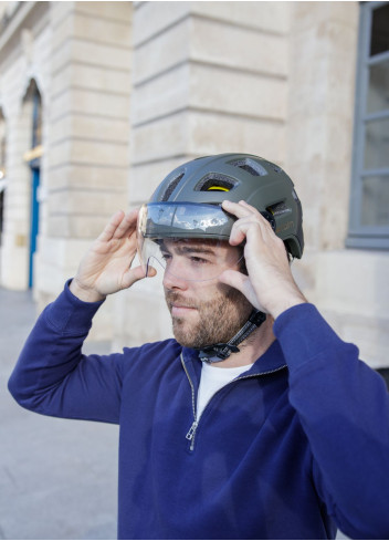 LED MIPS visor bicycle helmet - Cairn - Forest