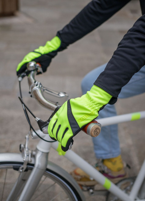 Gants d'hiver vélo imperméables et fluos - Sealskinz