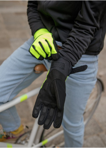 Gants d'hiver vélo imperméables et fluos - Sealskinz