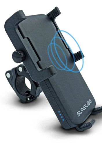 Phone holder with integrated battery - Sunslice