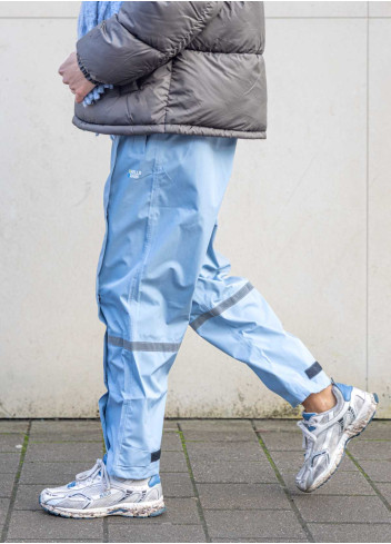 Pantalon De Pluie Rainrider Homme Et Femme - Imperméable Avec Couvre-Chaussures Amovibles, Noir/Bleu