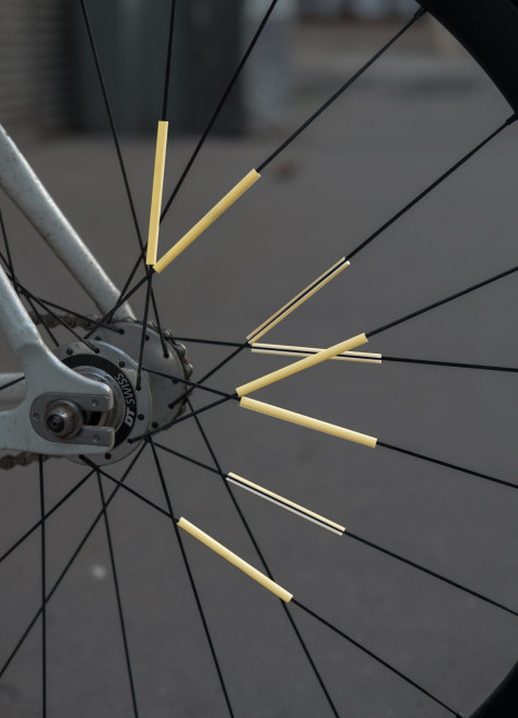 Gold bicycle spoke reflectors - JSAV
