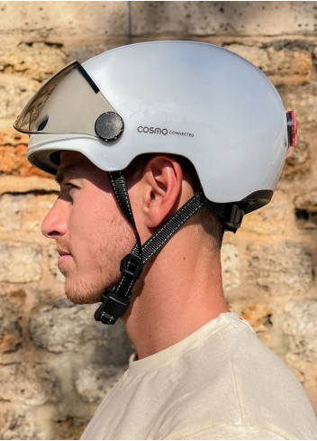 Casque vélo visière et clignotants - Cosmo
