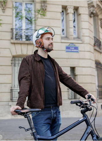 Casque vintage Italie avec visière et cache-oreilles - CGM