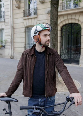 Vintage Italian helmet with visor and earmuffs - CGM