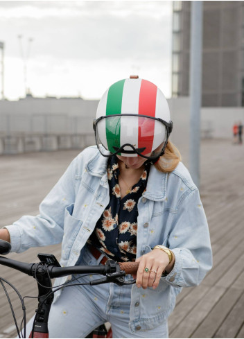 Casque vintage Italie avec visière et cache-oreilles - CGM