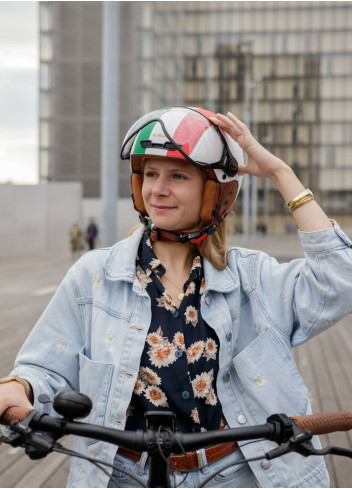 Casque vintage Italie avec visière et cache-oreilles - CGM