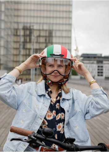 Casque vintage Italie avec visière et cache-oreilles - CGM