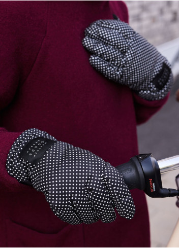 Reflective winter cycling gloves - Weathergoods Sweden - À pois