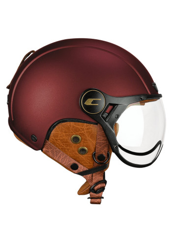 Casque vintage avec visière et cache-oreilles - CGM - Bordeaux
