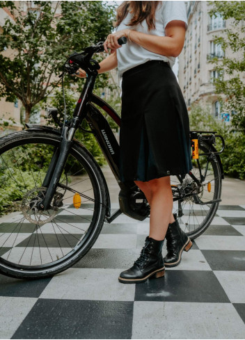 Jupe Denim vélo made in France - Millie en ville