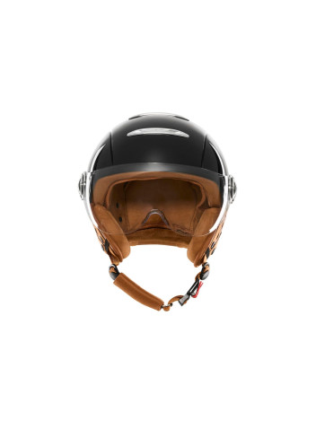Urban helmet with visor and ear flaps - Exk - Noir brillant