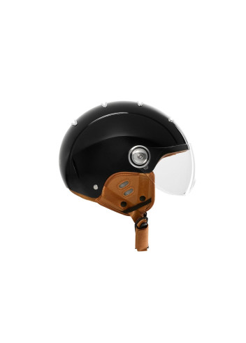 Casque urbain avec visière et cache-oreilles - Exk - Noir brillant