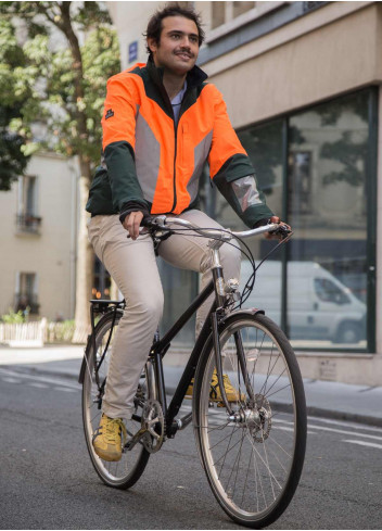 Reflektierende Warnweste mit Fahrrad-LED-Lichtern Fahrradrucksack