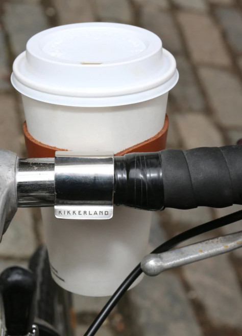 Leather bicycle cup holder - Kikkerland