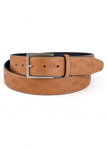 Ceinture en cuir à motifs vélos - Kazartt