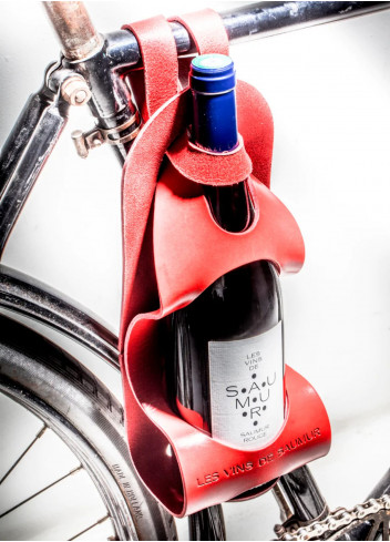 Porte-bouteille vélo de vin en cuir - La bouclée